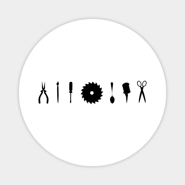 Soluna Garage tools only logo (black art) Magnet by solunagarage